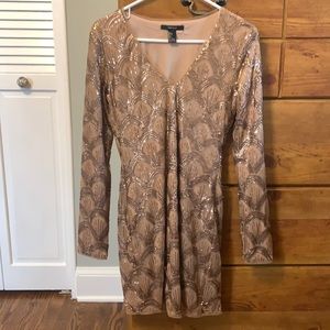 Rose gold sequin dress